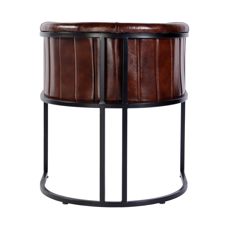 Butler Specialty Company Rockford 19 in. Seat Height Leather Accent Chair-Brown