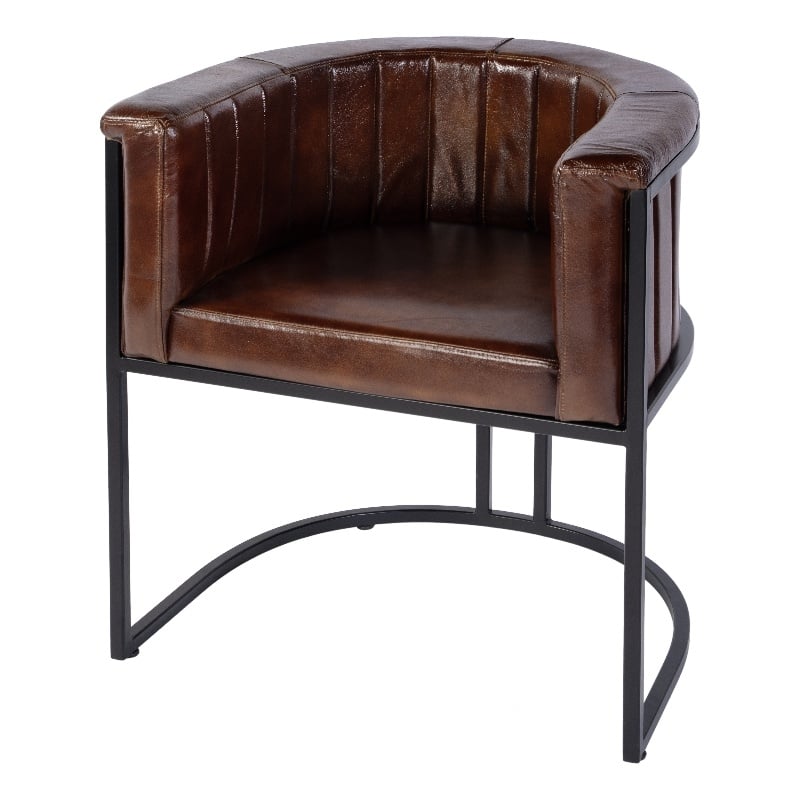 Butler Specialty Company Rockford 19 in. Seat Height Leather Accent Chair-Brown