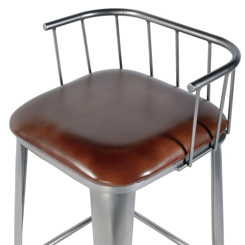 Butler Specialty Company Coriander 30.5 in. Seat Height Leather Bar Stool-Brown