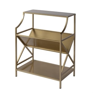 Butler Specialty Company Franklin 24&quot W Rectangular Iron 2 Tier Bookshelf-Gold