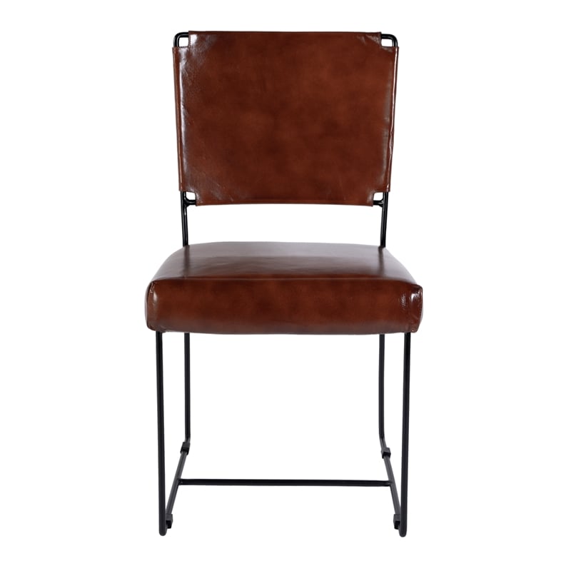 Butler Specialty Company Nevin 19 in. Seat Height Leather Side Chair-Brown