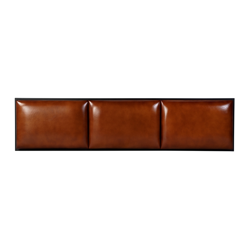 Butler Specialty Company Kane 62 in. W Leather and Iron Accent Bench - Brown