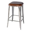 Butler Specialty Company Eastham 30.75&quotH Leather Bar Stool - Brown-Silver