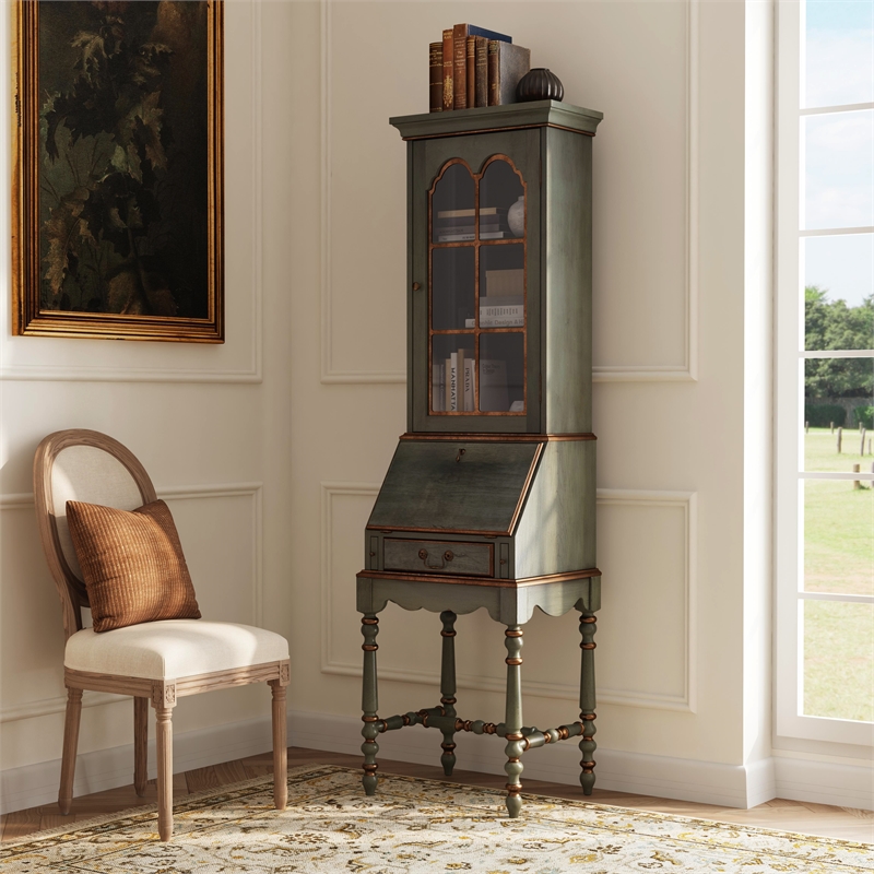 Butler Specialty Company Newlark 20 in. W Wood and Glass Secretary - Green