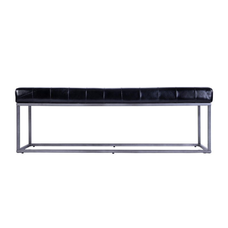Butler Specialty Company Knox 54 in. W Leather and Iron Accent Bench - Black