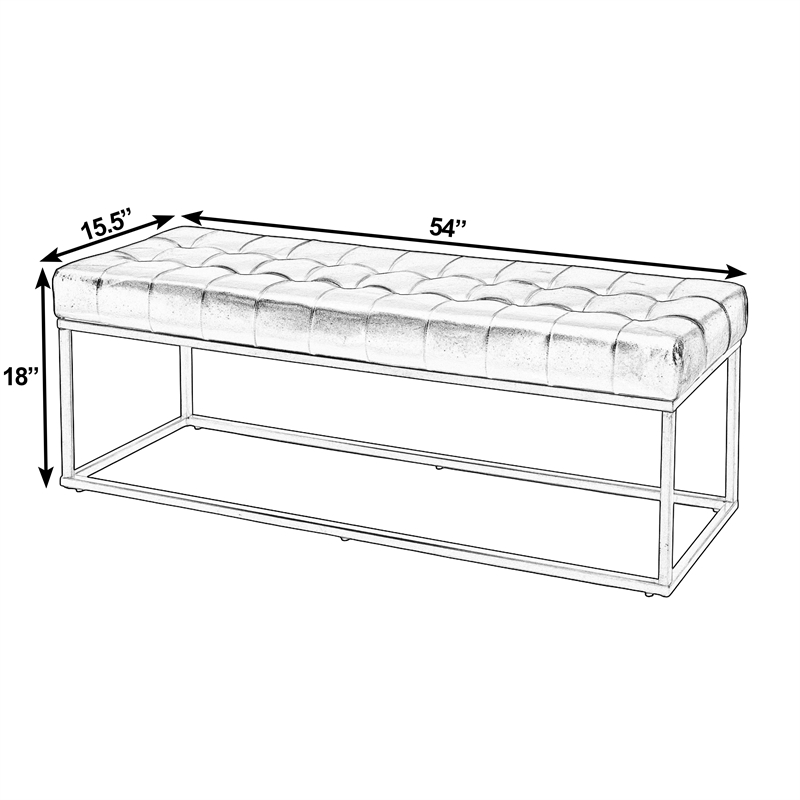 Butler Specialty Company Knox 54 in. W Leather and Iron Accent Bench - Black