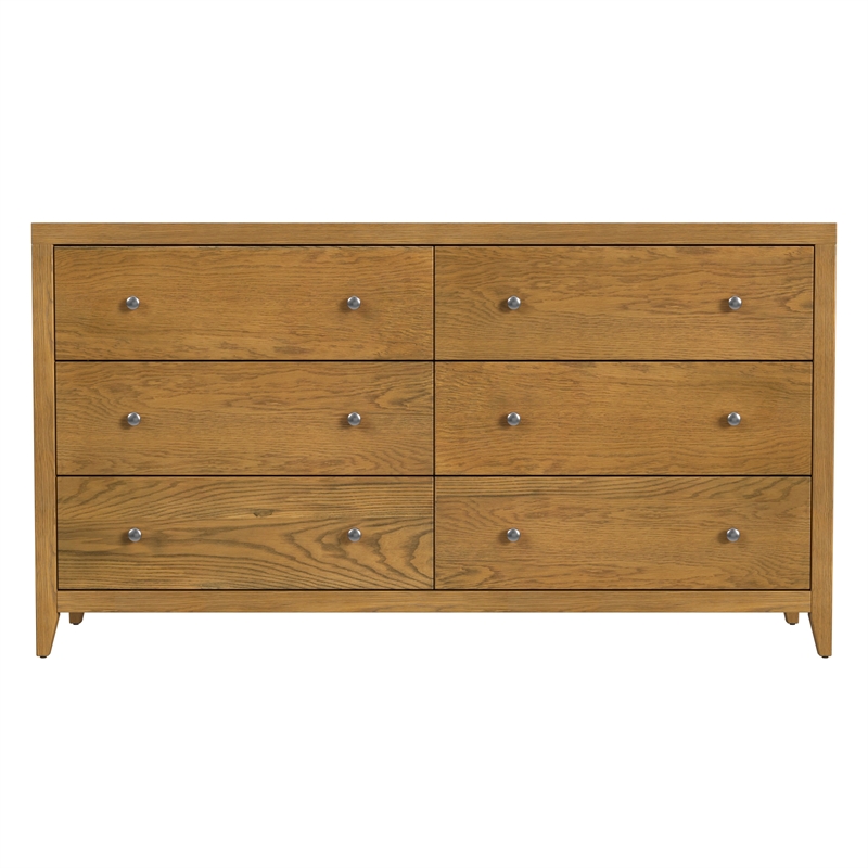 Butler Specialty Company Dana 60 in W Rectangular Wood 6 Drawer Dresser-Natural