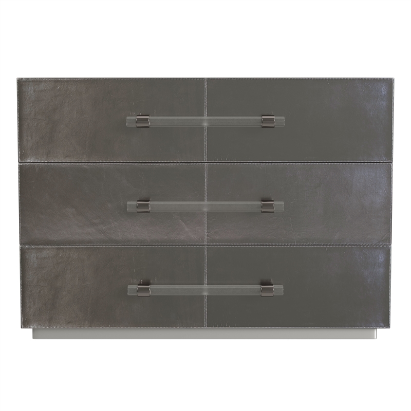 Butler Specialty Company Allman 48 in. W Leather Accent Chest Silver Gray