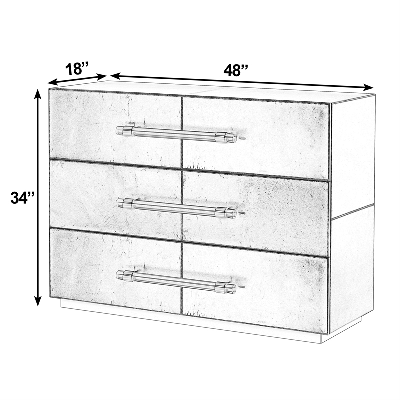 Butler Specialty Company Allman 48 in. W Leather Accent Chest Silver Gray