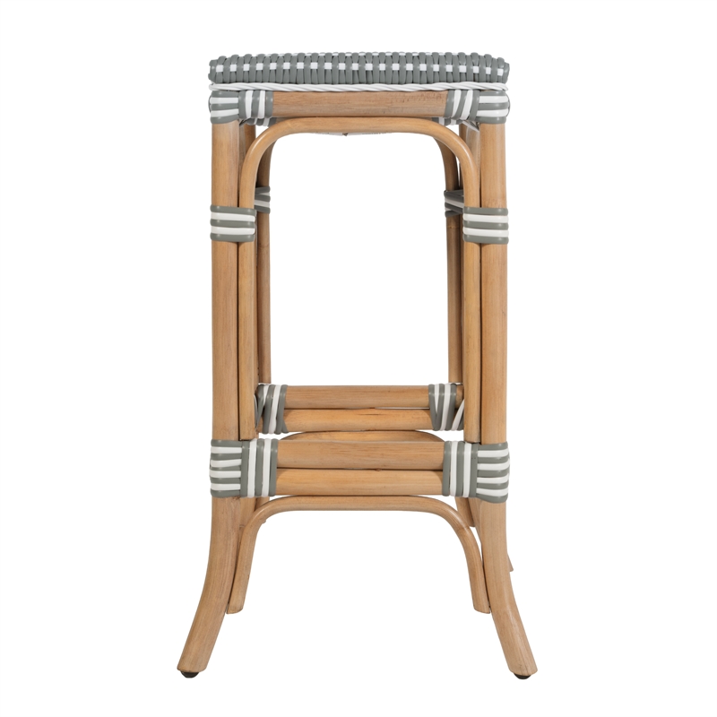 Butler Specialty Company Laguna 24.5 in. Seat Height Rattan Counter Stool - Gray and White