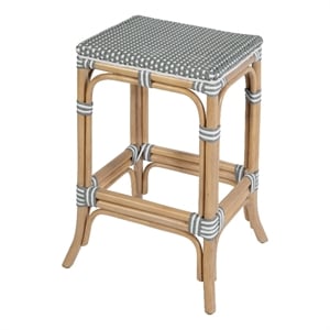 Butler Specialty Company Laguna 24.5 in. Seat Height Rattan Counter Stool - Gray and White
