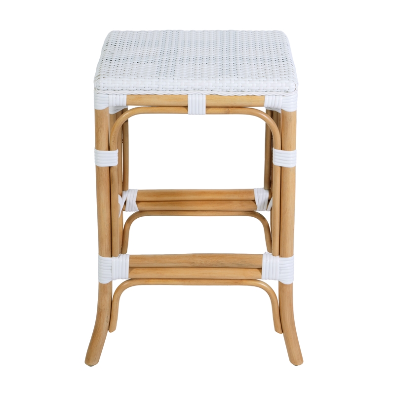 Butler Specialty Company Laguna 24.5 in. Seat Height Rattan Counter Stool - Smooth White