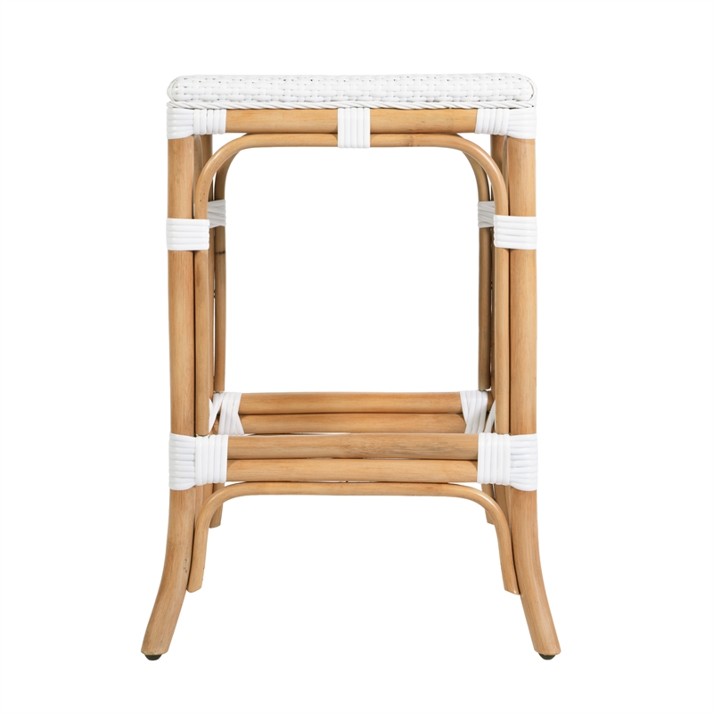 Butler Specialty Company Laguna 24.5 in. Seat Height Rattan Counter Stool - Smooth White