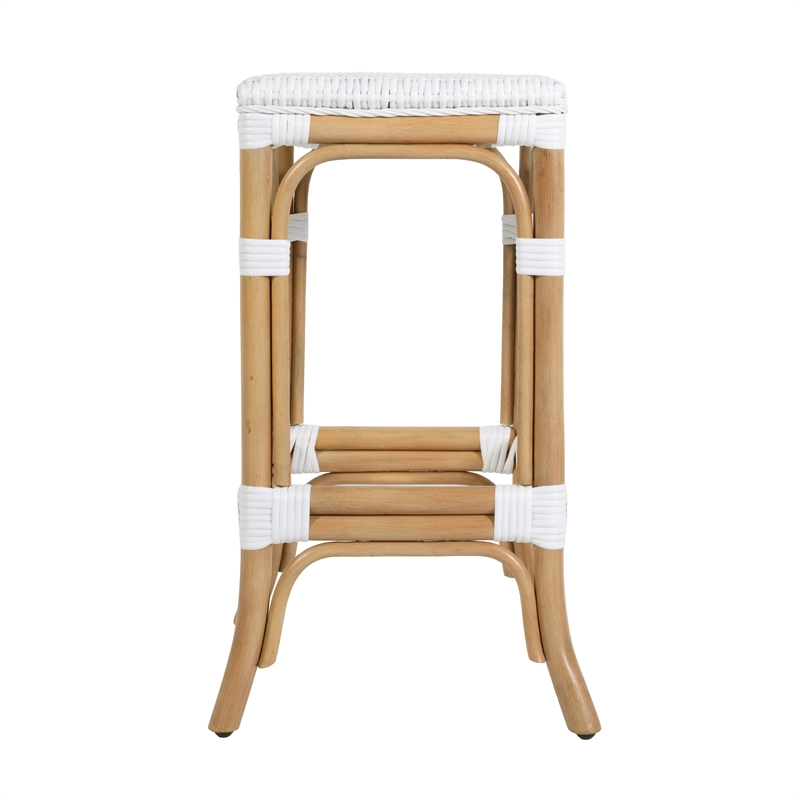 Butler Specialty Company Laguna 24.5 in. Seat Height Rattan Counter Stool - Smooth White