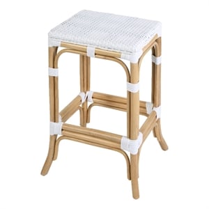 Butler Specialty Company Laguna 24.5 in. Seat Height Rattan Counter Stool - Smooth White