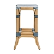 Butler Specialty Company Laguna 24.5 in. Seat Height Rattan Counter Stool - White and Navy
