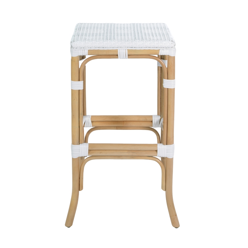 Butler Specialty Company Laguna 30.5 in. Seat Height Rattan Bar Stool - Smooth White