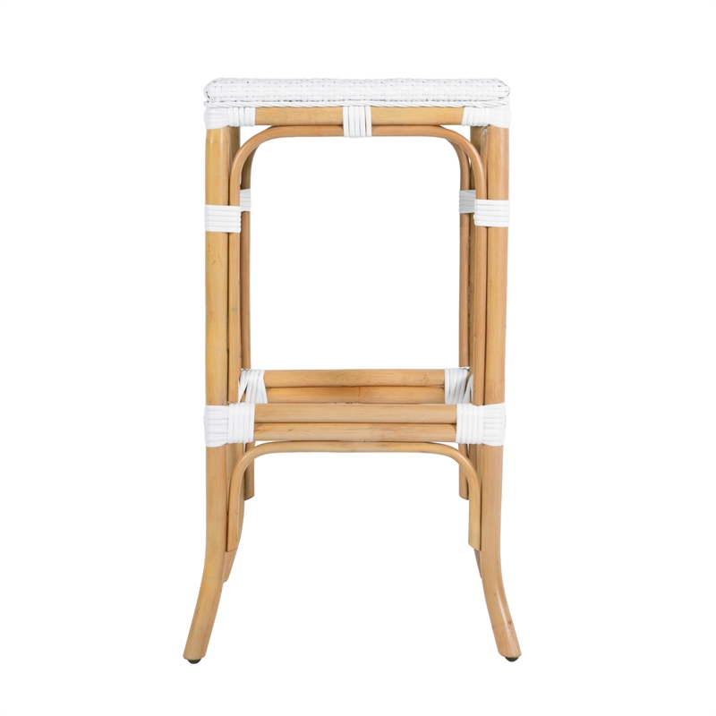 Butler Specialty Company Laguna 30.5 in. Seat Height Rattan Bar Stool - Smooth White