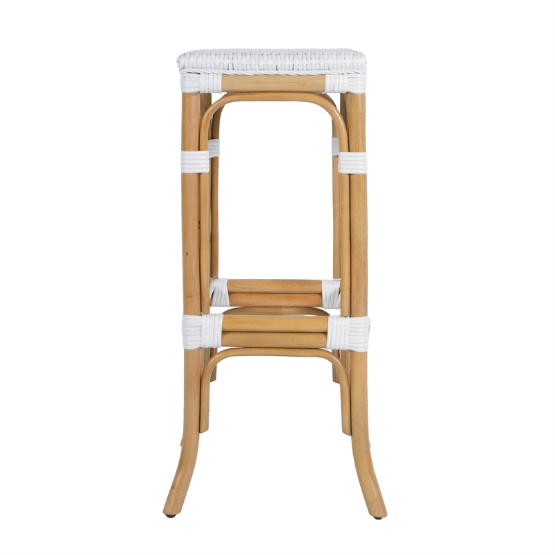 Butler Specialty Company Laguna 30.5 in. Seat Height Rattan Bar Stool - Smooth White