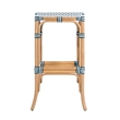 Butler Specialty Company Laguna 30.5 in. Seat Height Rattan Bar Stool - White and Navy