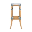 Butler Specialty Company Laguna 30.5 in. Seat Height Rattan Bar Stool - White and Navy