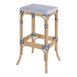 Butler Specialty Company Laguna 30.5 in. Seat Height Rattan Bar Stool - White and Navy