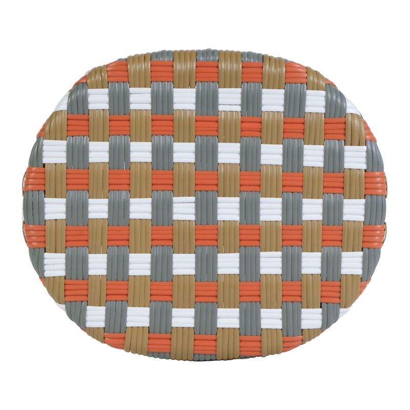 Butler Specialty Company Ballito 24 in. Seat Height Oval Rattan Counter Stool - Orange and Brown