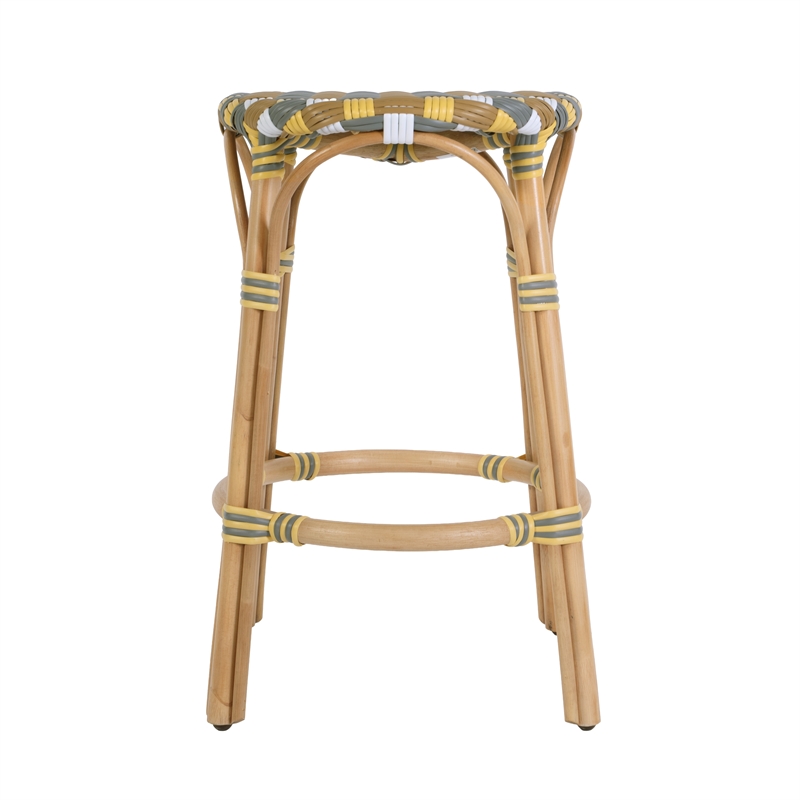 Butler Specialty Company Ballito 24 in. Seat Height Oval Rattan Counter Stool - Yellow and Brown