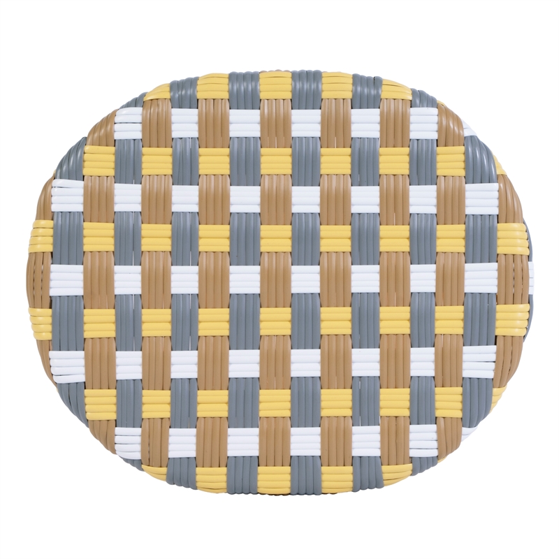 Butler Specialty Company Ballito 24 in. Seat Height Oval Rattan Counter Stool - Yellow and Brown