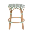 Butler Specialty Company Ballito 24 in. Seat Height Oval Rattan Counter Stool - White and Green