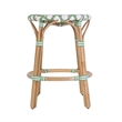 Butler Specialty Company Ballito 24 in. Seat Height Oval Rattan Counter Stool - White and Green
