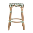 Butler Specialty Company Ballito 24 in. Seat Height Oval Rattan Counter Stool - White and Green