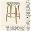 Butler Specialty Company Ballito 24 in. Seat Height Oval Rattan Counter Stool - White and Green