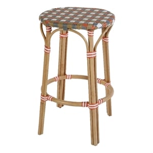 Butler Specialty Company Ballito 30 in. Seat Height Oval Rattan Bar Stool - Orange and Brown