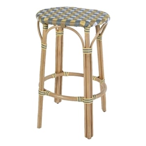 Butler Specialty Company Ballito 30 in. Seat Height Oval Rattan Bar Stool - Yellow and Brown