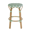 Butler Specialty Company Ballito 30 in. Seat Height Oval Rattan Bar Stool - White and Green