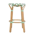 Butler Specialty Company Ballito 30 in. Seat Height Oval Rattan Bar Stool - White and Green