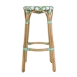 Butler Specialty Company Ballito 30 in. Seat Height Oval Rattan Bar Stool - White and Green