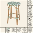 Butler Specialty Company Ballito 30 in. Seat Height Oval Rattan Bar Stool - White and Green