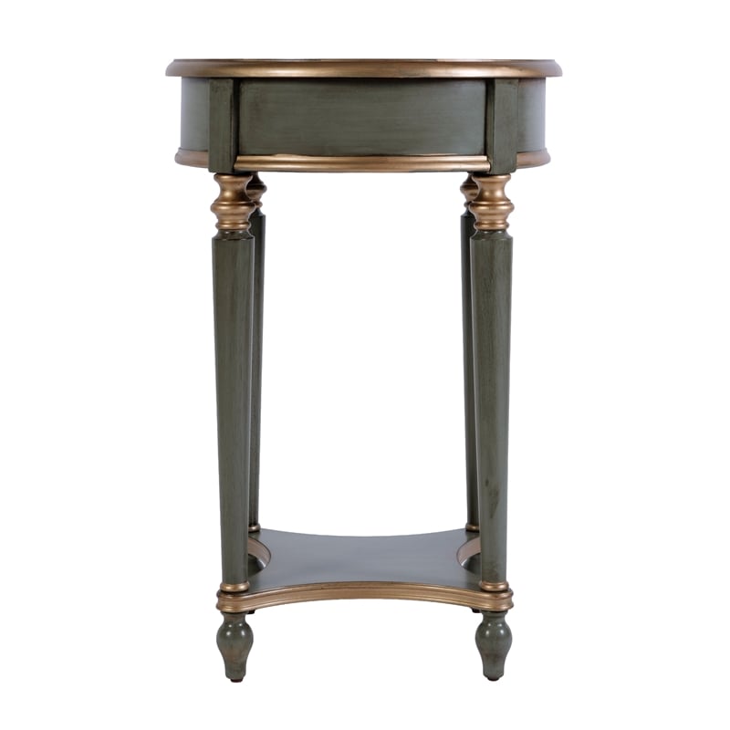 Butler Specialty Company Jules 17.5 in. W Round Wood 1 Drawer End Table - Pastel Green