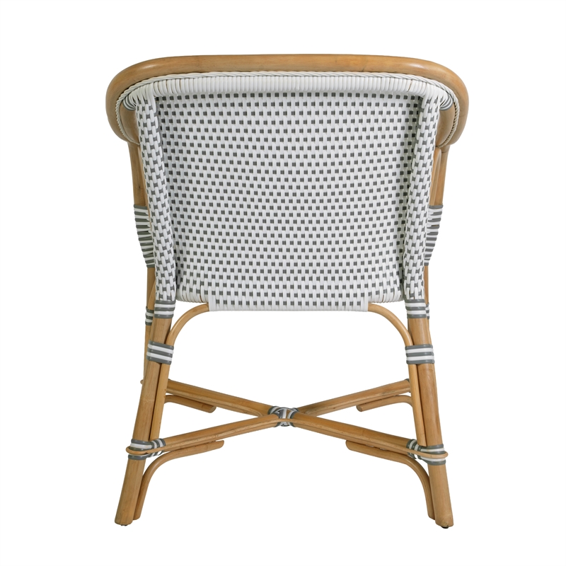 Butler Specialty Company Portofino 18.75 in. Seat Height Rattan Arm Chair - White and Gray
