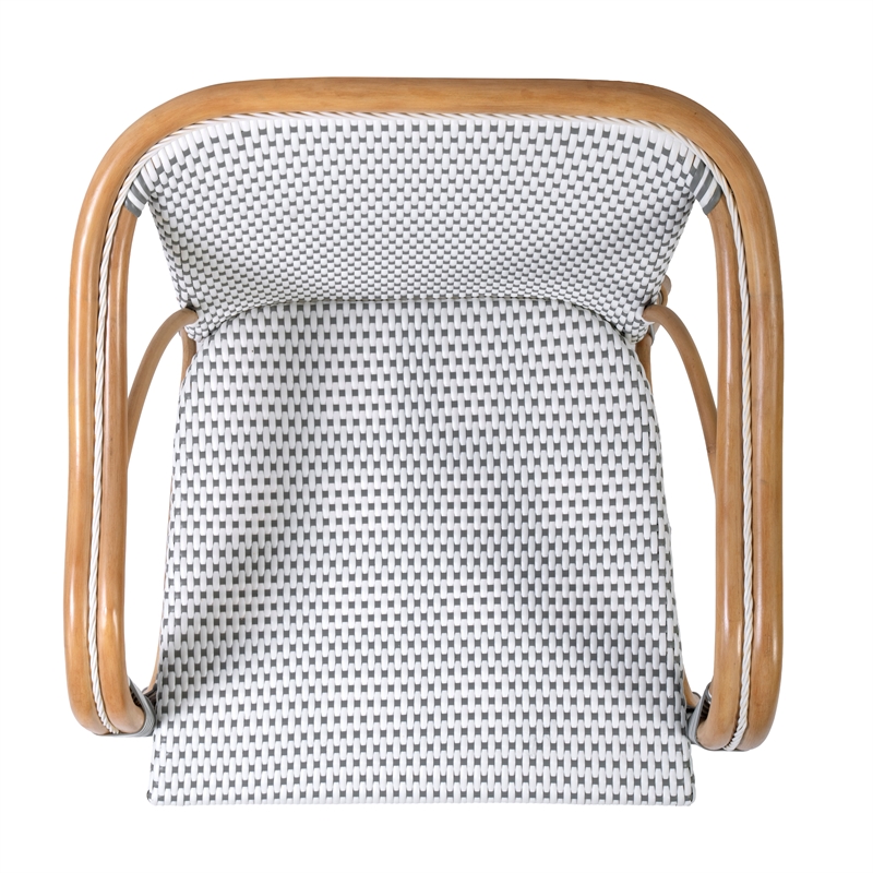 Butler Specialty Company Portofino 18.75 in. Seat Height Rattan Arm Chair - White and Gray