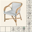Butler Specialty Company Portofino 18.75 in. Seat Height Rattan Arm Chair - White and Gray