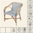 Butler Specialty Company Portofino 18.75 in. Seat Height Rattan Arm Chair - White and Navy