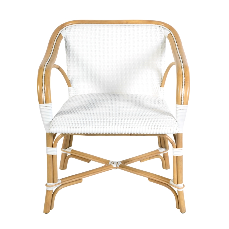 Butler Specialty Company Portofino 18.75 in. Seat Height Rattan Arm Chair - Smooth White