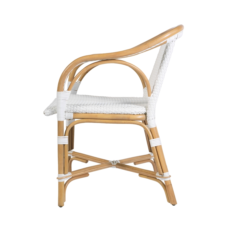 Butler Specialty Company Portofino 18.75 in. Seat Height Rattan Arm Chair - Smooth White