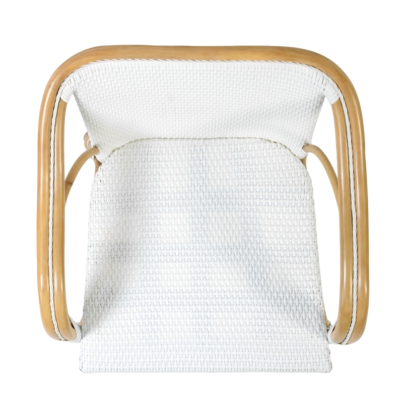 Butler Specialty Company Portofino 18.75 in. Seat Height Rattan Arm Chair - Smooth White