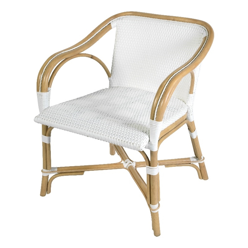 Butler Specialty Company Portofino 18.75 in. Seat Height Rattan Arm Chair - Smooth White
