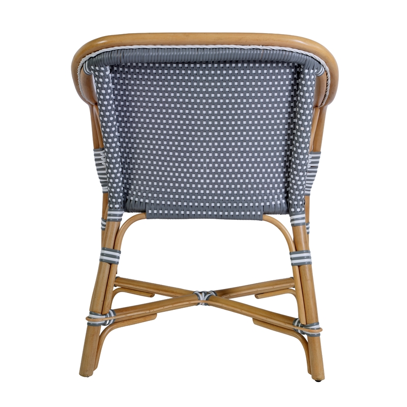 Butler Specialty Company Portofino 18.75 in. Seat Height Rattan Arm Chair - Gray and White