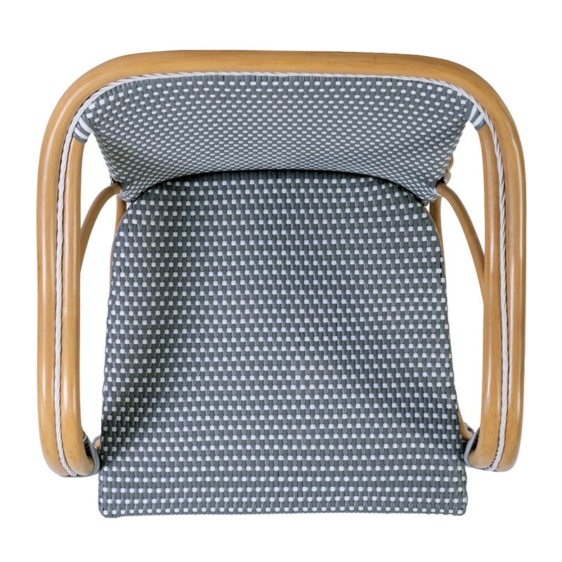 Butler Specialty Company Portofino 18.75 in. Seat Height Rattan Arm Chair - Gray and White